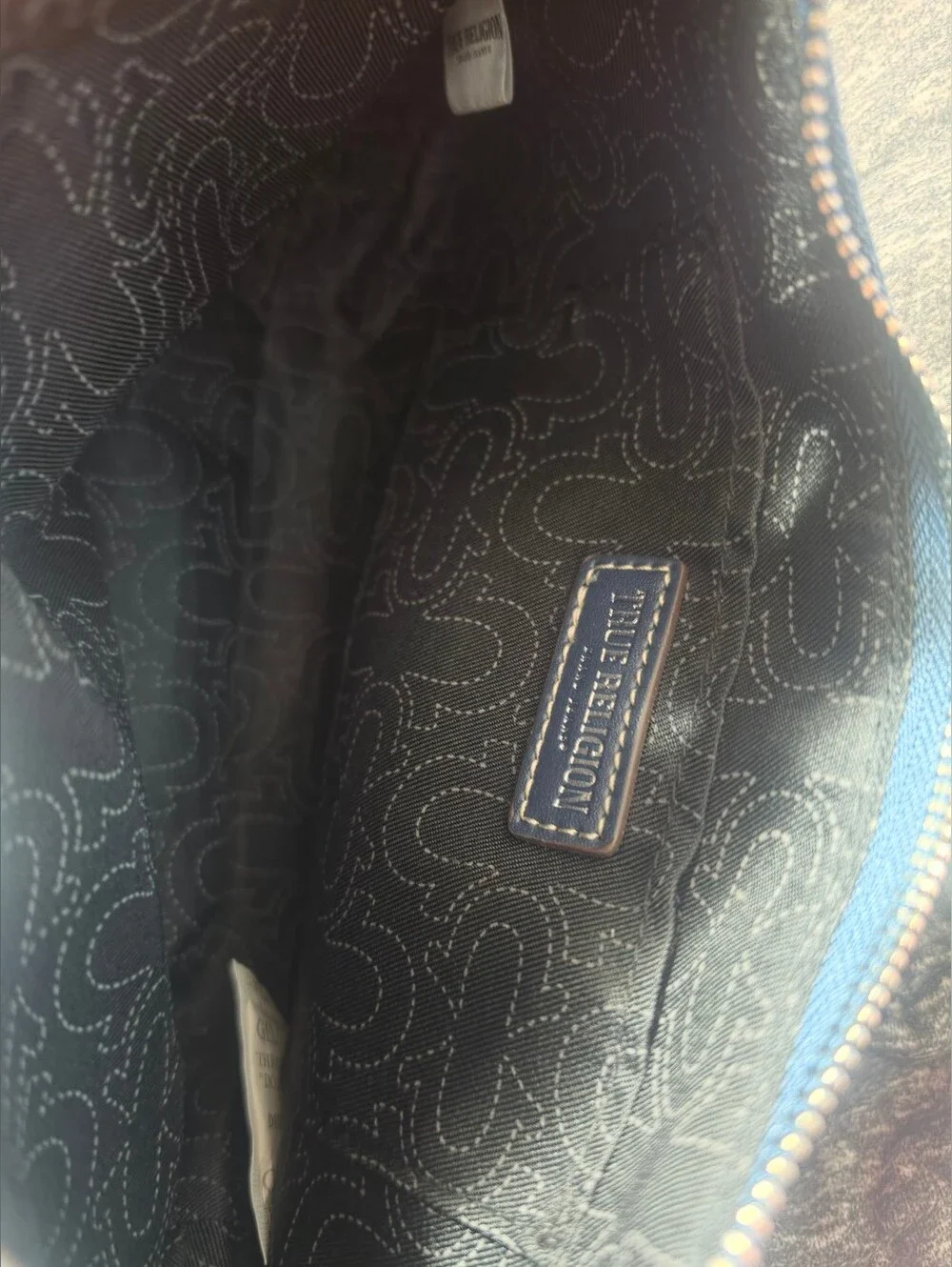 True Religion Navy Blue Studded Shoulder Bag